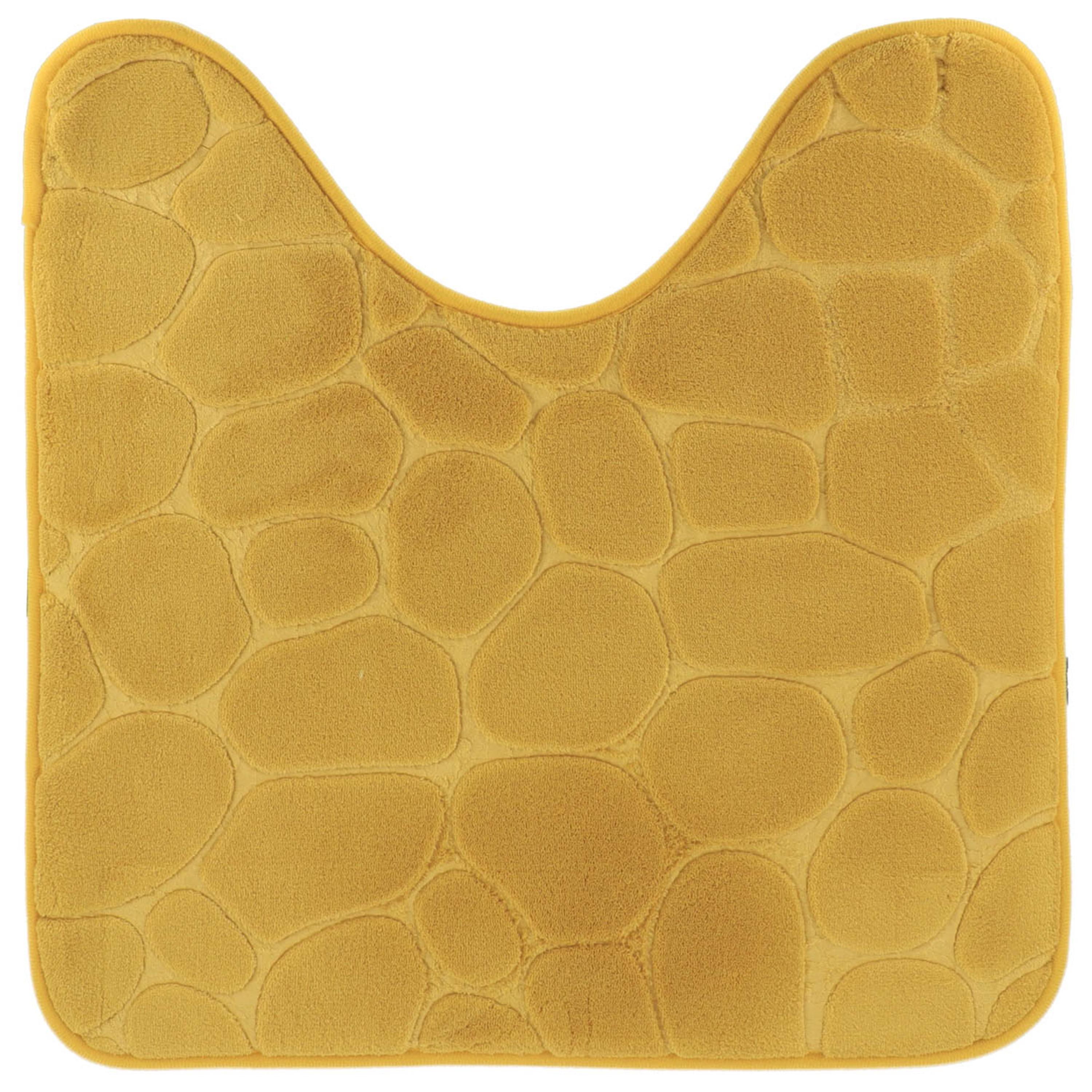 Tendance Toiletmat/wc mat Pebble - microfiber - Memory Foam - okergeel - 45 x 50 cm - badkamer mat -