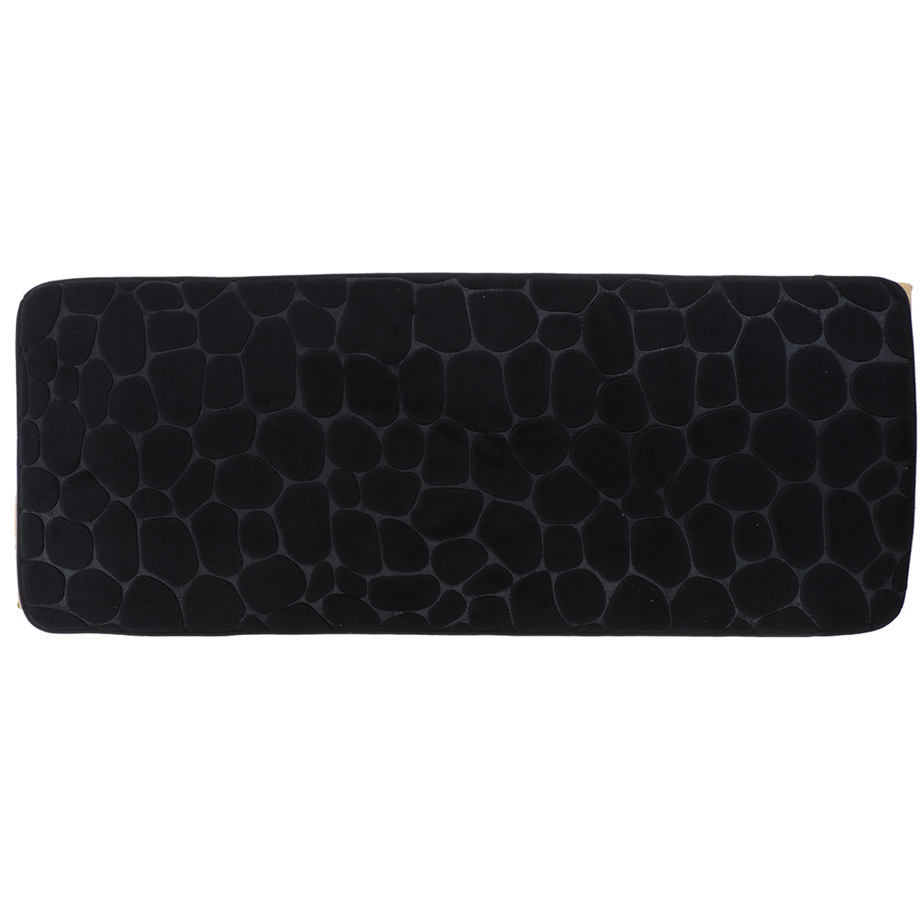Tendance Badmat Pebble - Memory Foam - extra lang - zwart - 45 x 120 cm - antislip -