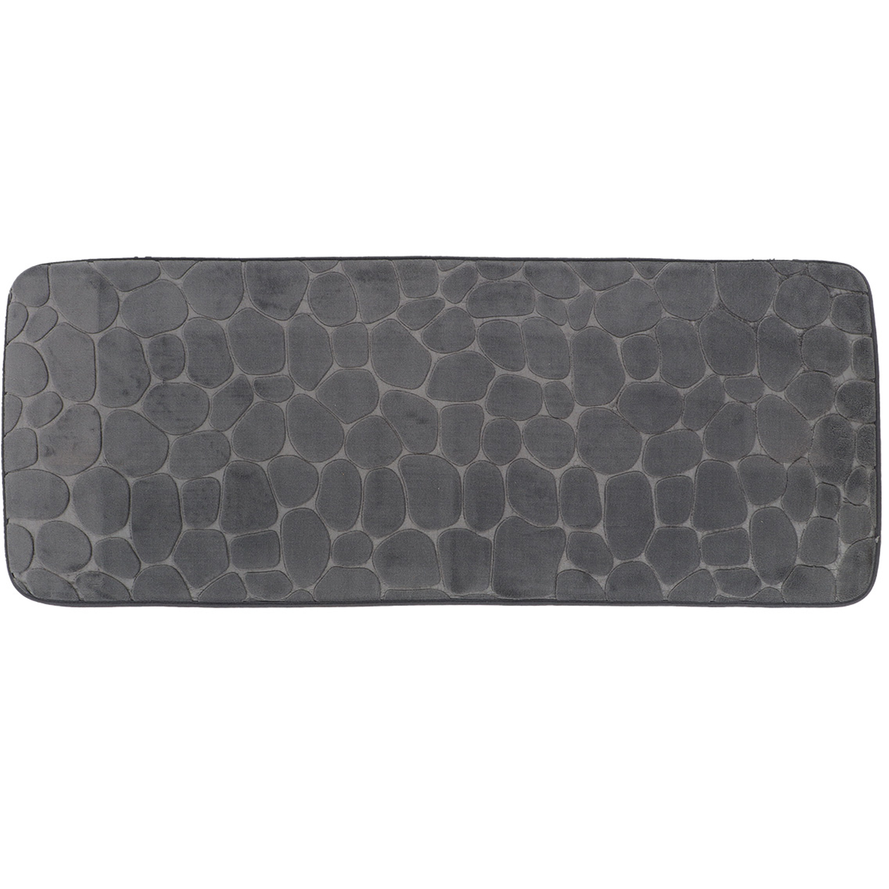Tendance Badmat Pebble - Memory Foam - extra lang - donkergrijs - 45 x 120 cm - antislip -