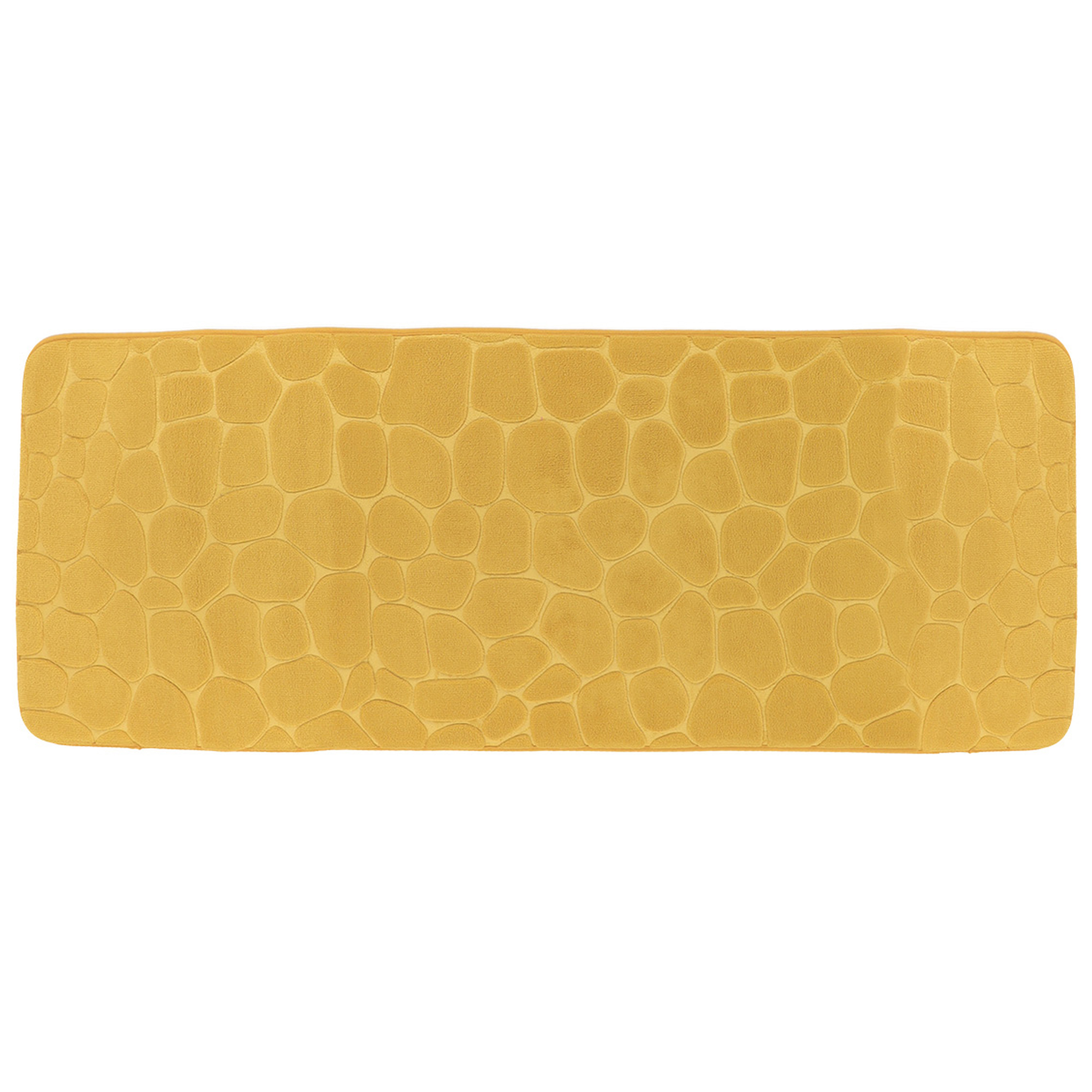 Tendance Badmat Pebble - Memory Foam - extra lang - okergeel - 45 x 120 cm - antislip -
