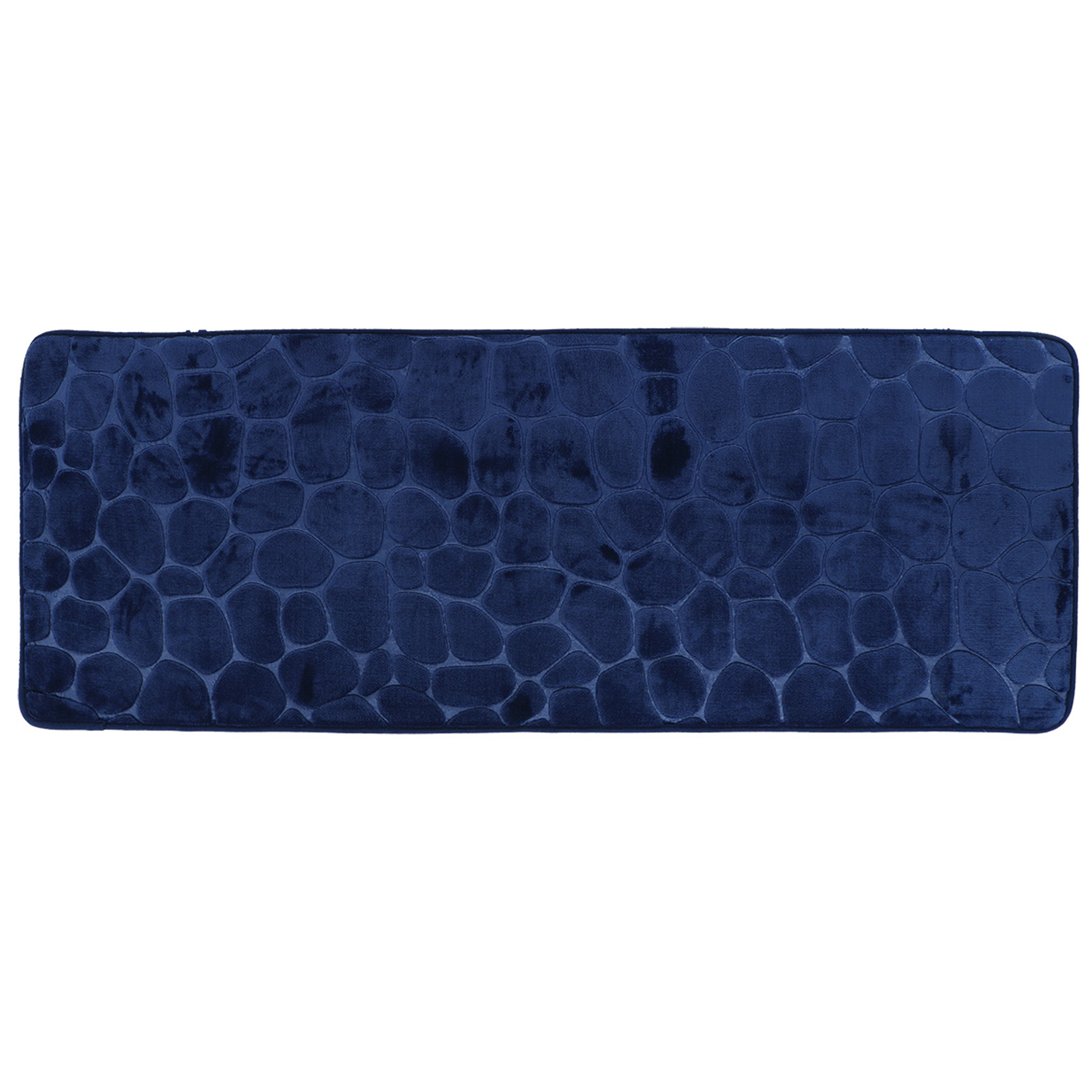 Tendance Badmat Pebble - Memory Foam - extra lang - donkerblauw - 45 x 120 cm - antislip -