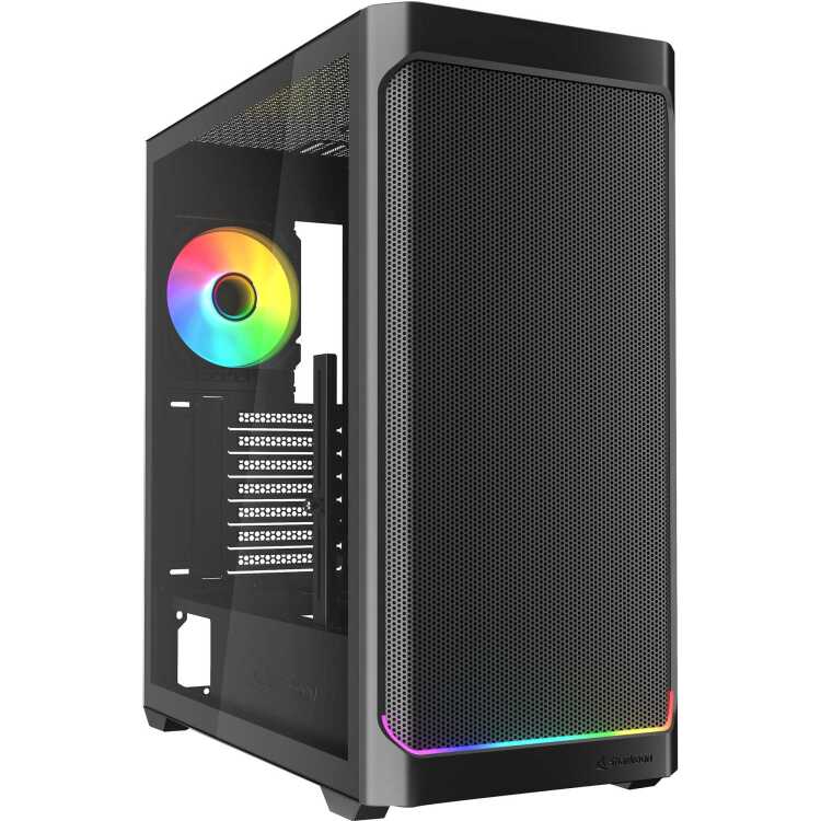 Sharkoon AK4W RGB Strip tower behuizing 2x USB-A | 1x USB-C | RGB | Tempered Glass