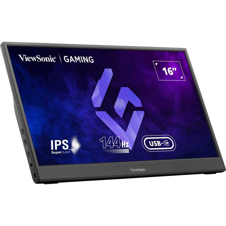 ViewSonic VX1654 draagbare gaming monitor gaming monitor 1x Micro-HDMI, USB-C, sound, 144 Hz