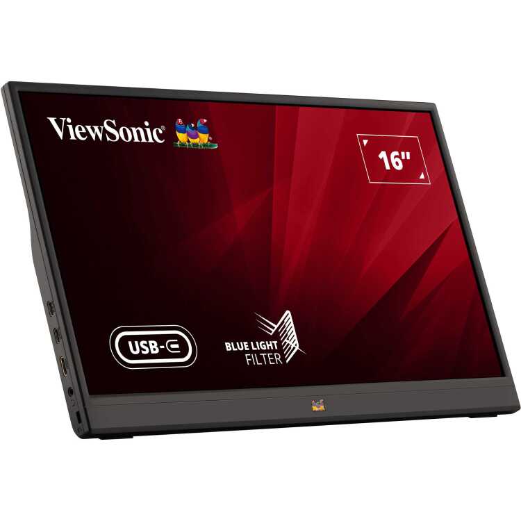 ViewSonic VA1655 lichtgewicht draagbare monitor ledmonitor Mini-HDMI, USB-C