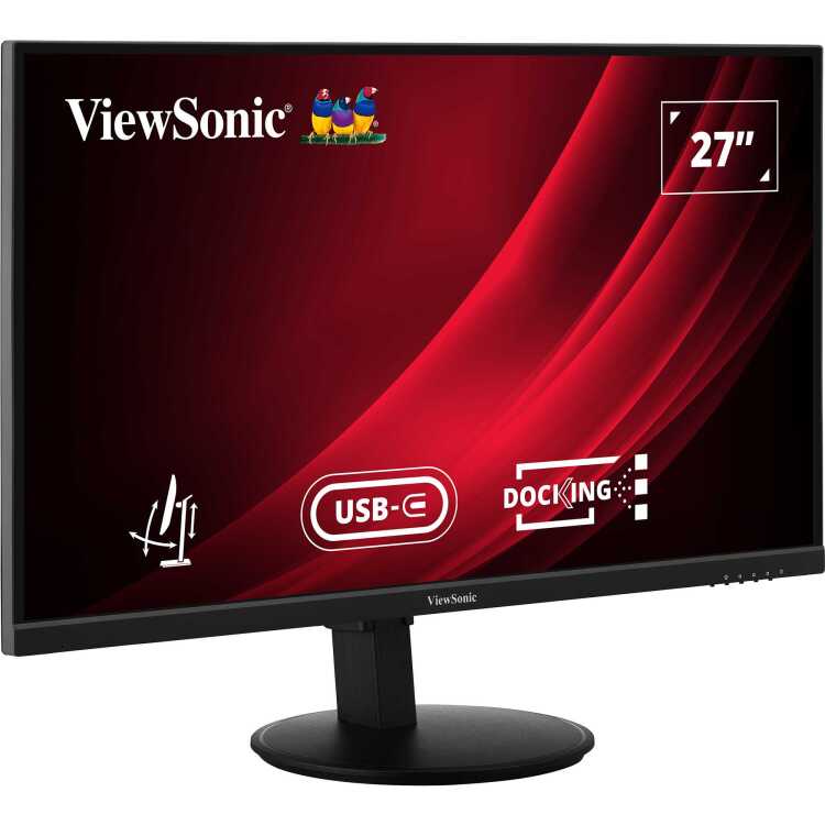 ViewSonic VG2709U-2K dockingmonitor met dubbele luidsprekers en Daisy Chain ledmonitor 1x HDMI, 1x DisplayPort, 1x DisplayPort uit, USB-C, USB-A ,100Hz