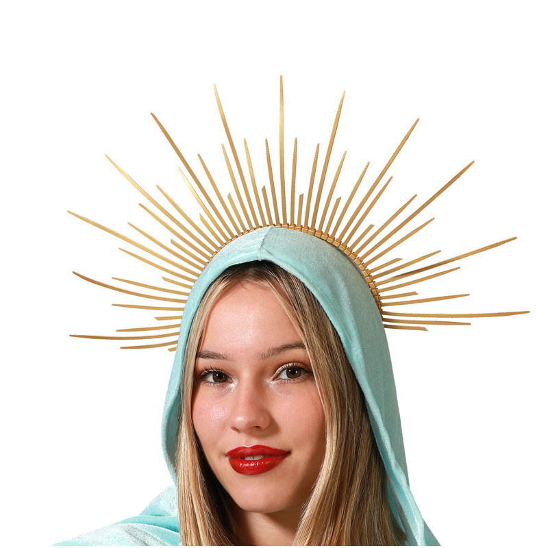 Verkleed haarband/hoofdband met spikes - goud - meisjes/dames - Evil queen/Halloween/Medusa -