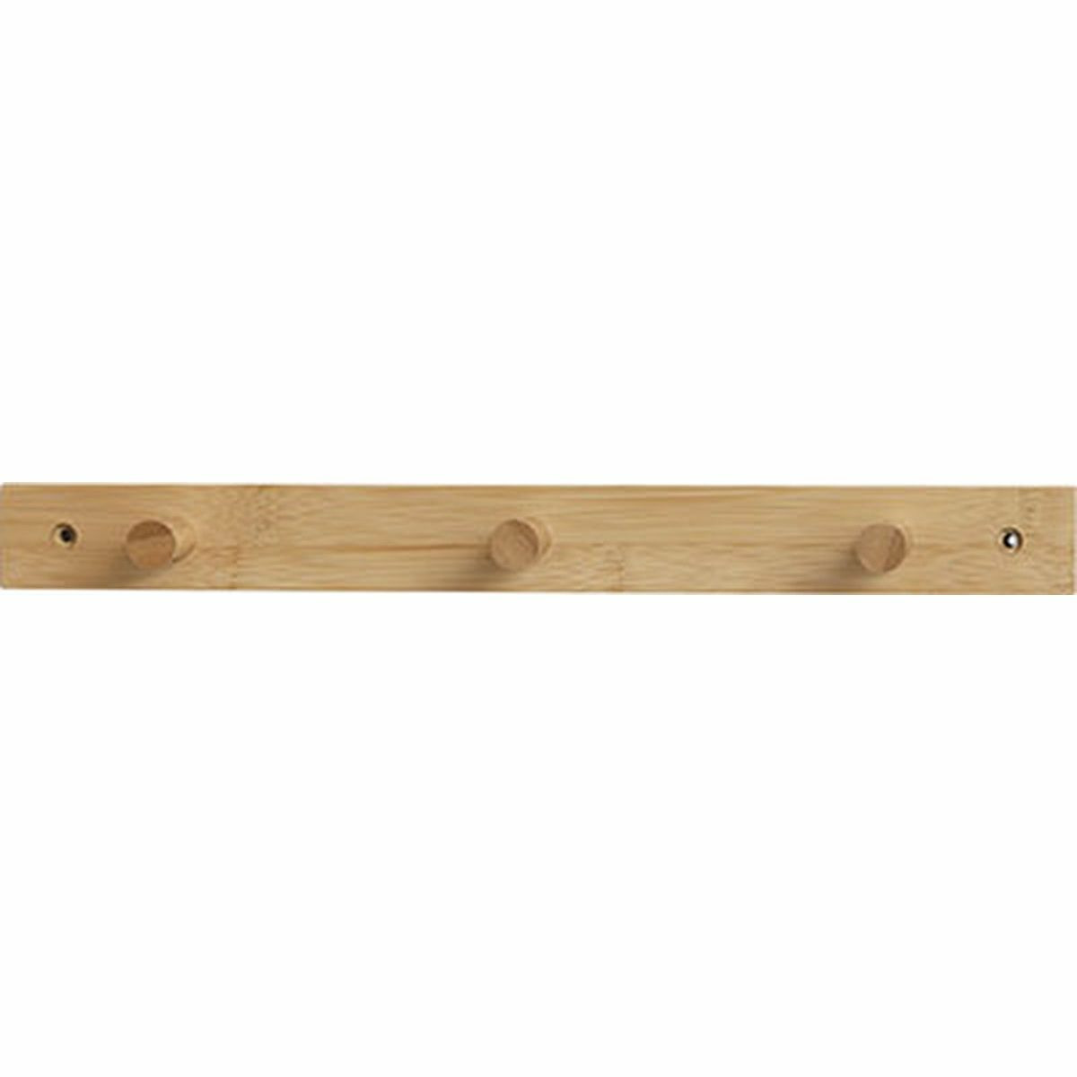 Handdoekrek - bamboe - 3 haakjes - handdoekhaakjes - handdoeken kapstok -