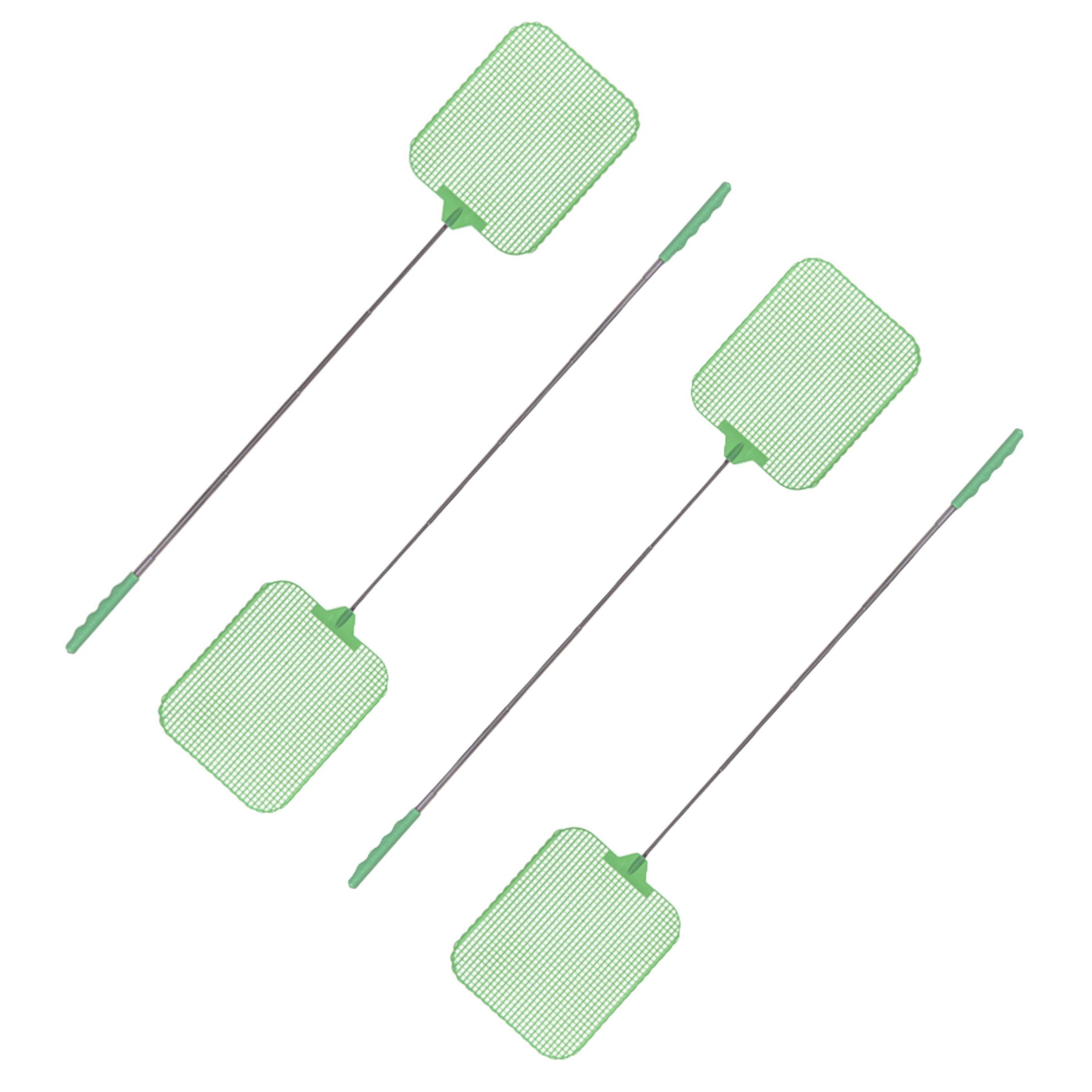 CM Vliegenmepper compact - 4x - uitschuifbaar - 35/77 cm - groen -