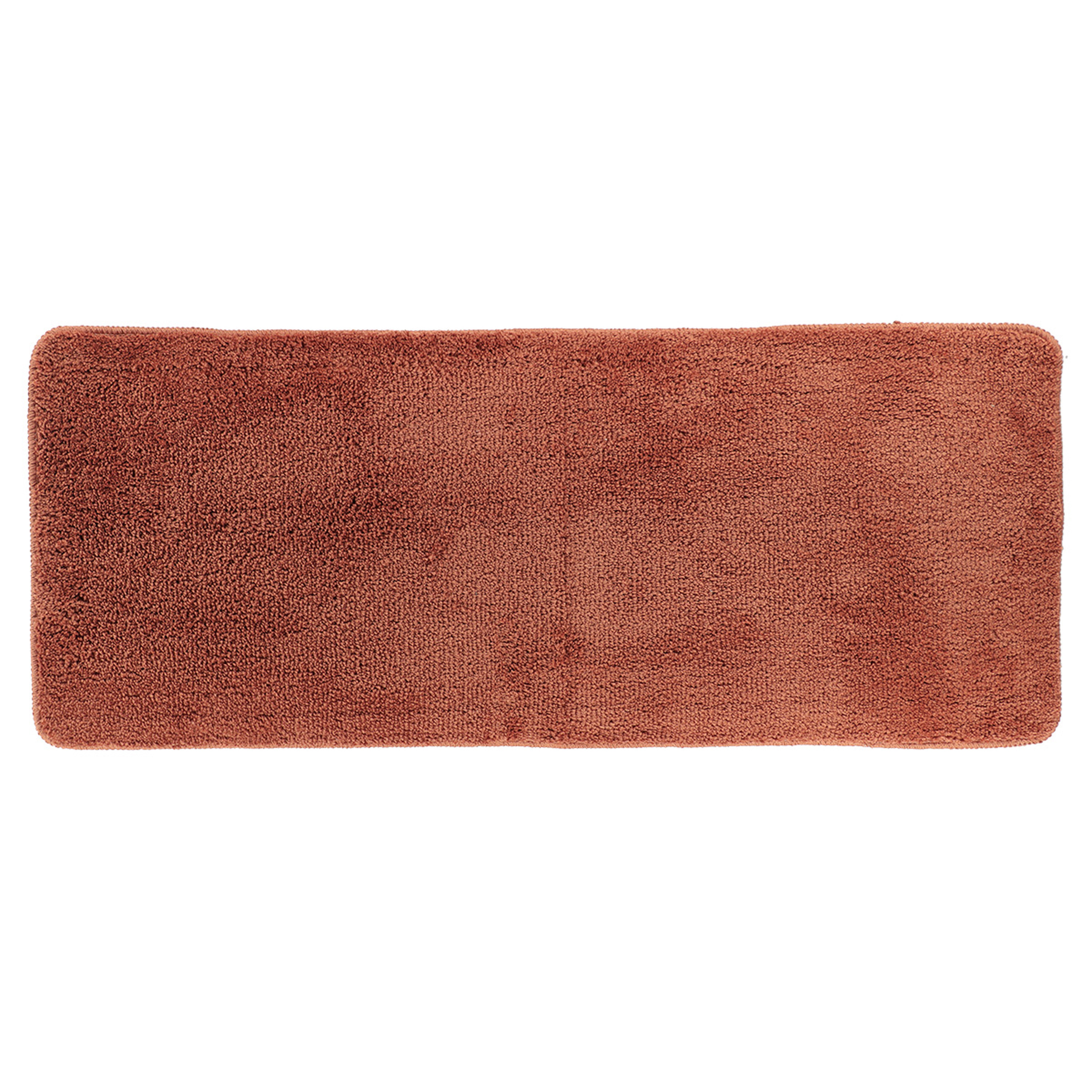 Tendance Badmat Aquarius - microfiber - hoogpolig - extra lang - roestbruin - 50 x 120 cm - antislip -