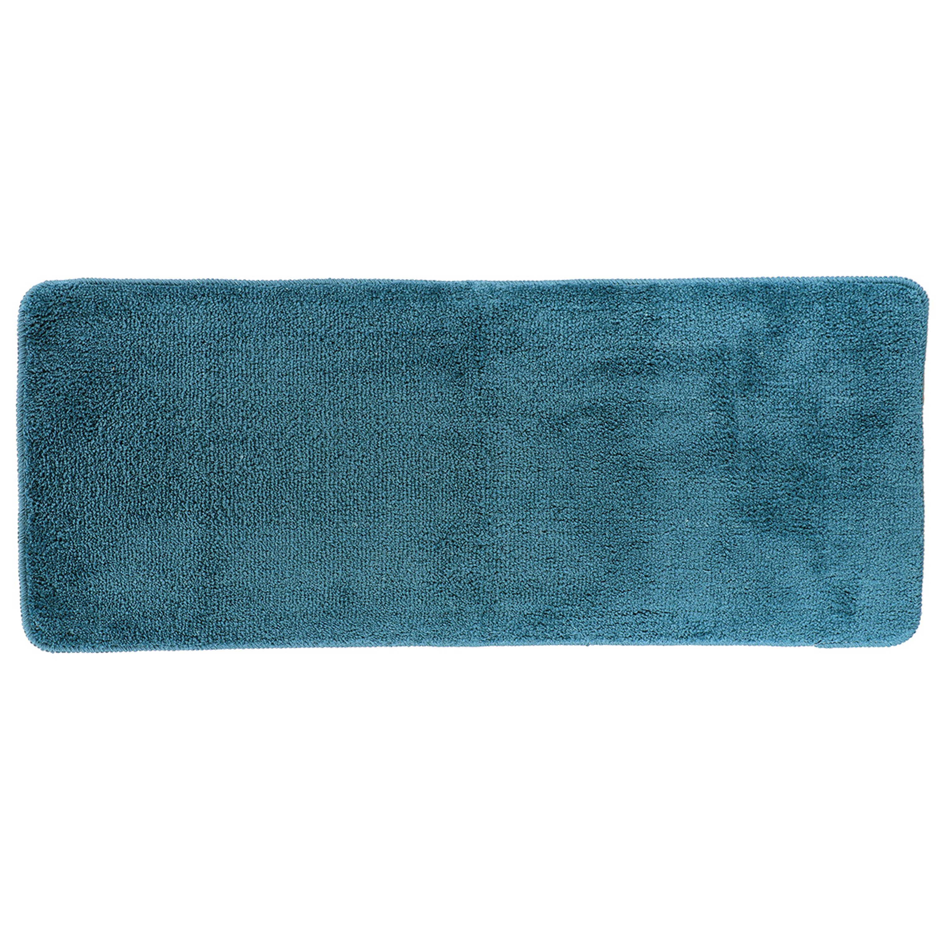 Tendance Badmat Aquarius - microfiber - hoogpolig - extra lang - zeeblauw - 50 x 120 cm - antislip -
