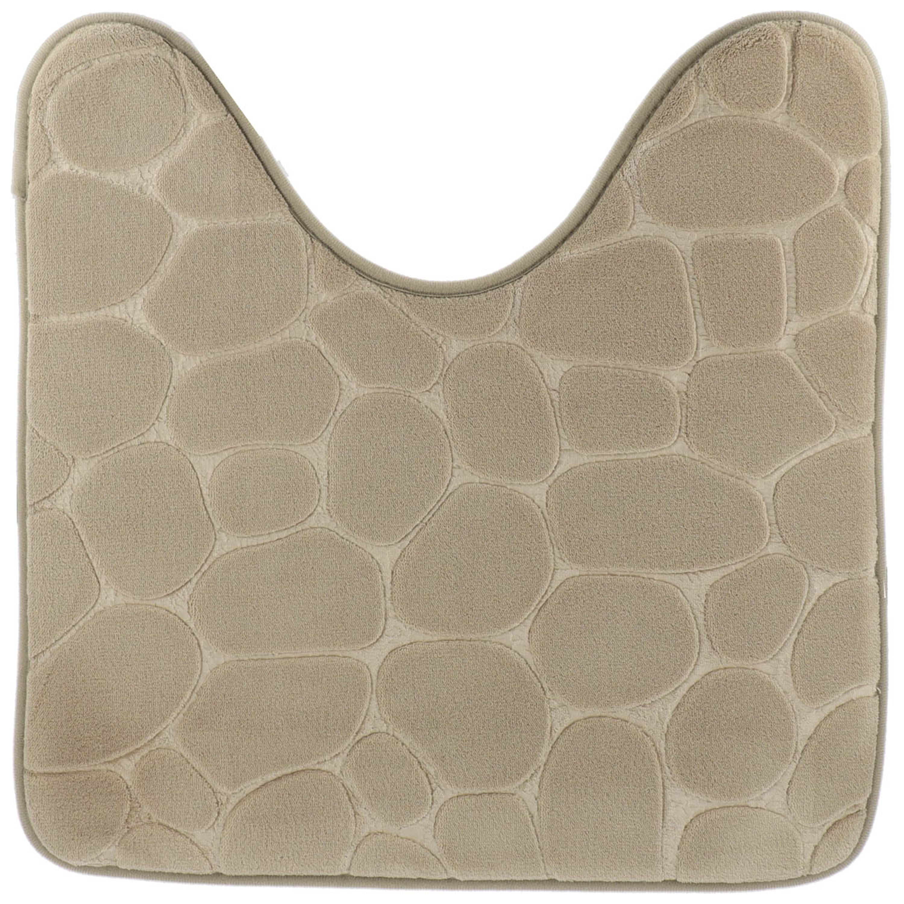 Tendance Toiletmat/wc mat Pebble - microfiber - Memory Foam - taupe - 45 x 50 cm - badkamer ma -