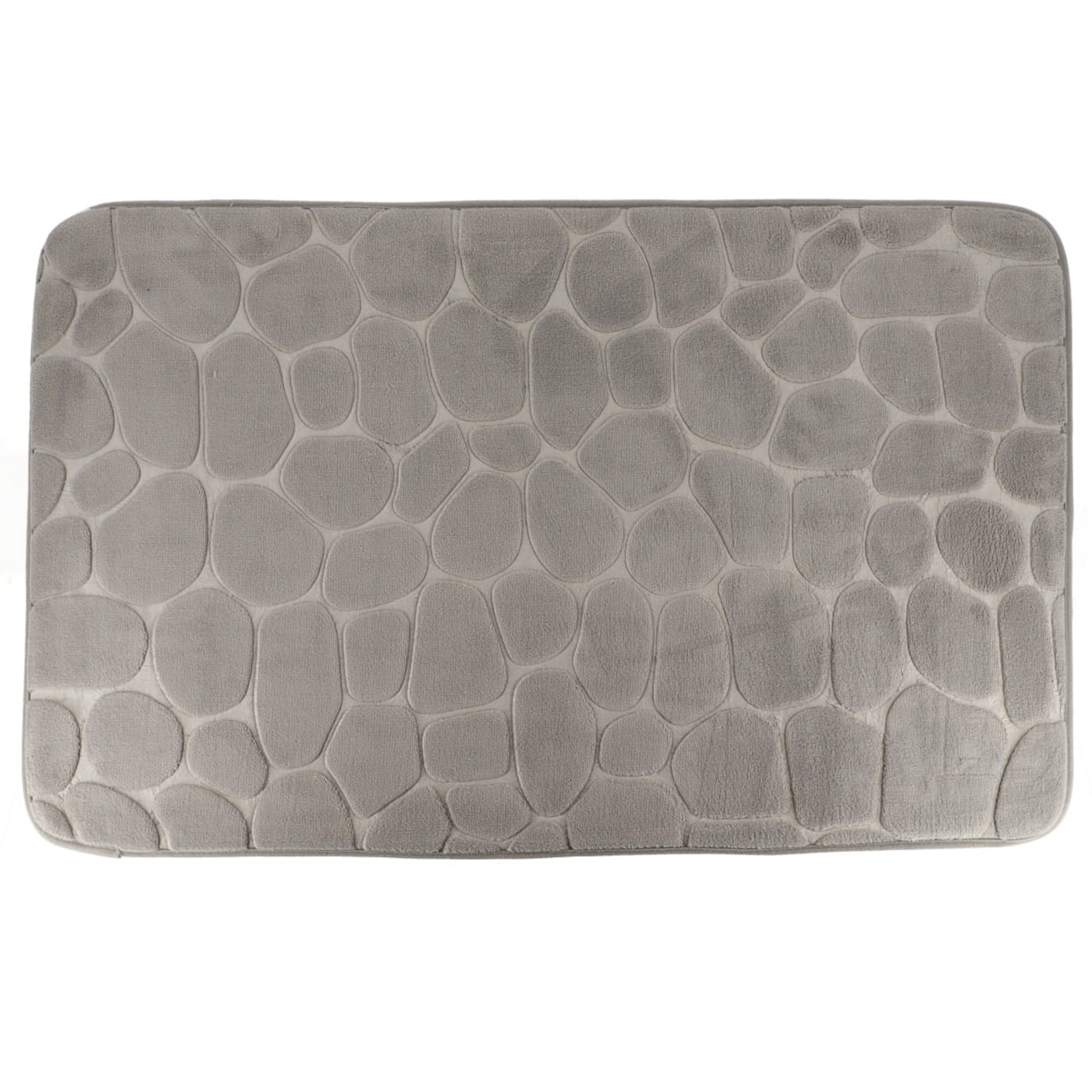 Tendance Badmat mat Pebble - microfiber - Memory Foam - lichtgrijs - 50 x 80 cm - antislip - badkame -