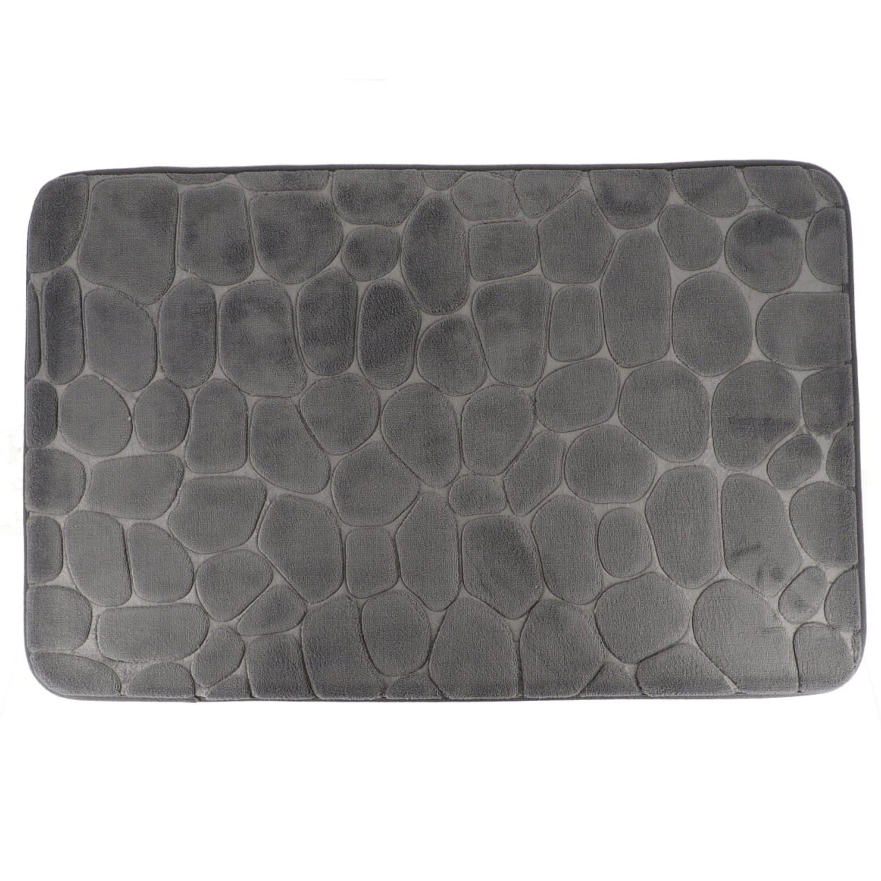 Tendance Badmat mat Pebble - microfiber - Memory Foam - donkergrijs - 50 x 80 cm - antislip -