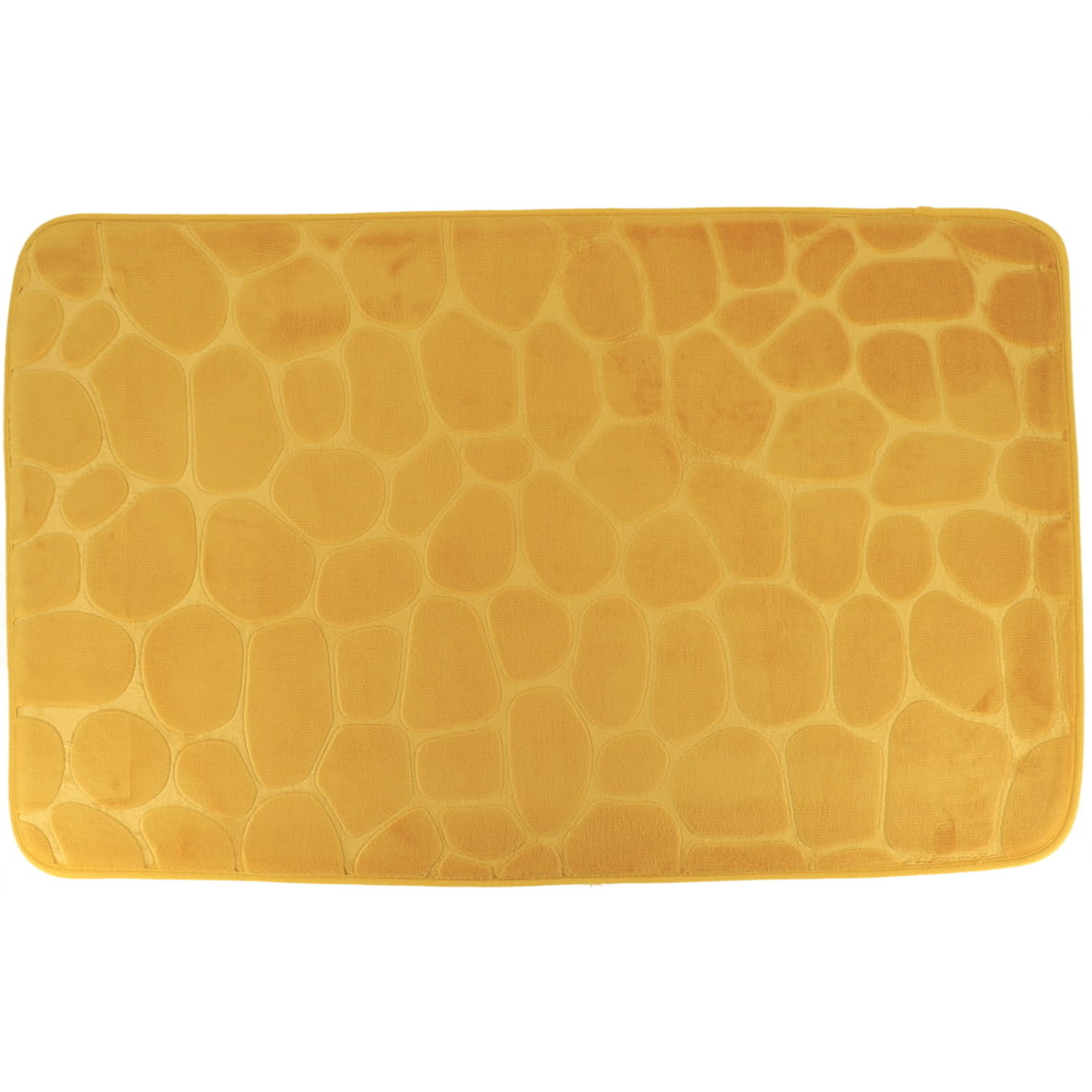 Tendance Badmat mat Pebble - microfiber - Memory Foam - okergeel - 50 x 80 cm - antislip -