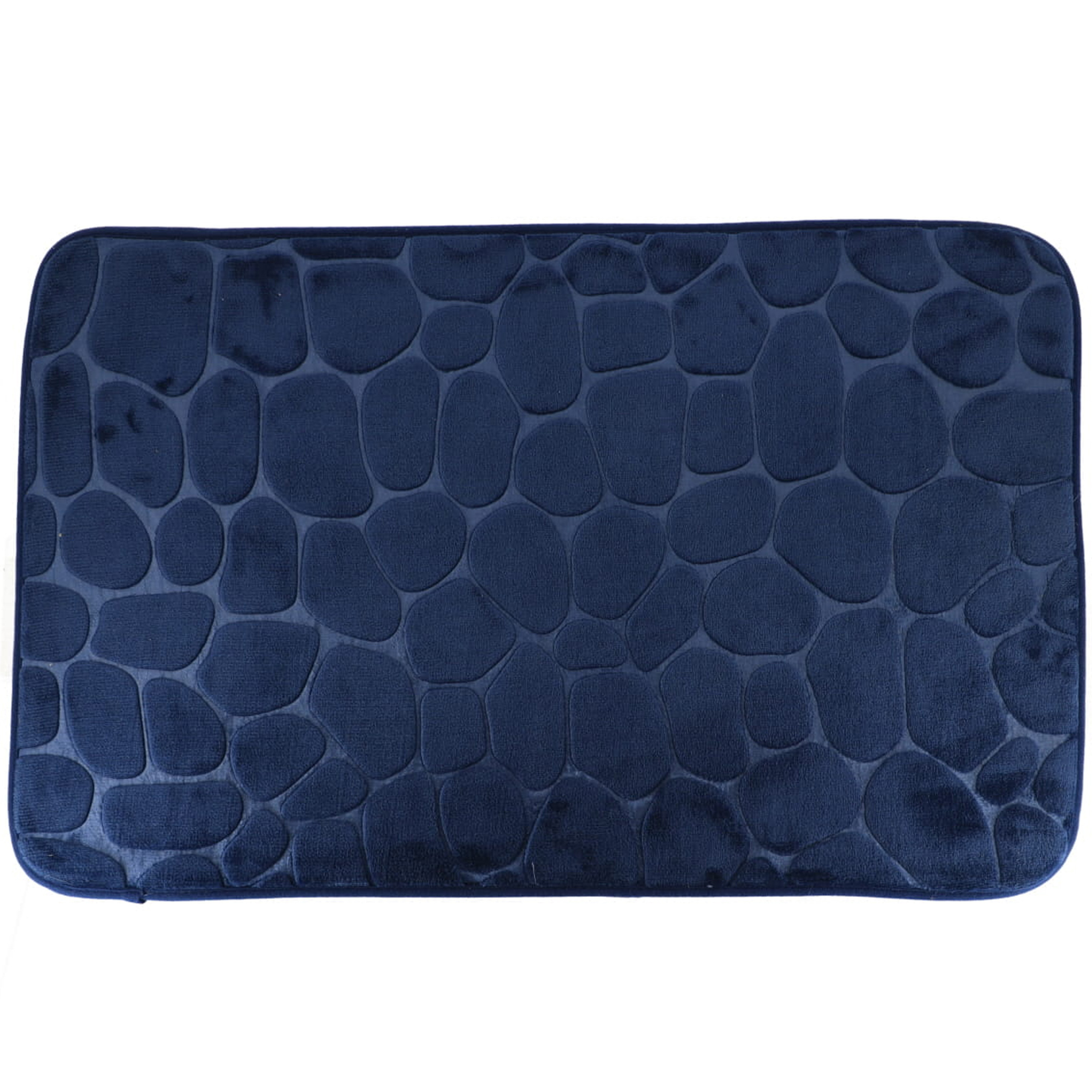 Tendance Badmat mat Pebble - microfiber - Memory Foam - donkerblauw - 50 x 80 cm - antislip -
