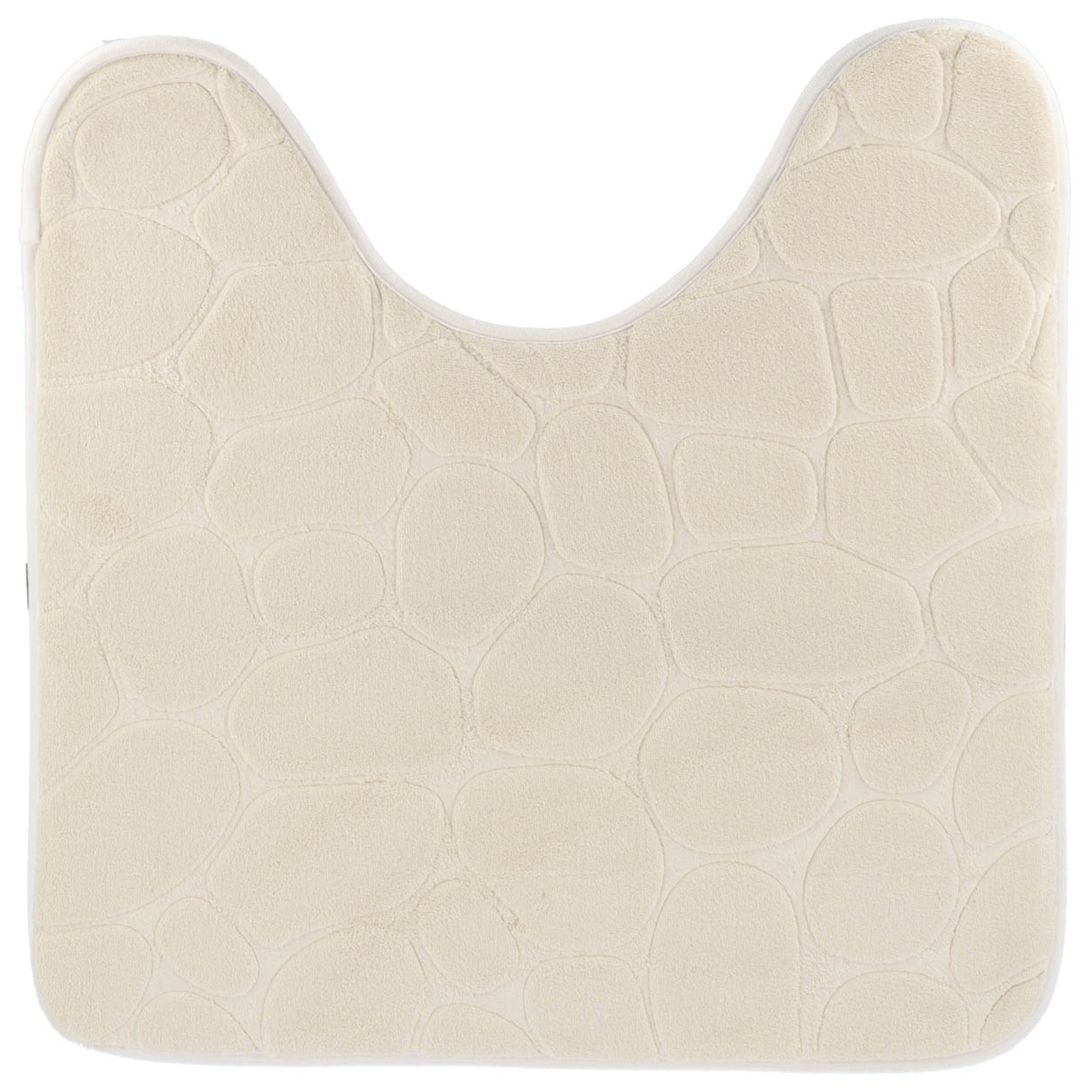 Tendance Toiletmat/wc mat Pebble - microfiber - Memory Foam - creme wit - 45 x 50 cm - badkamer mat -