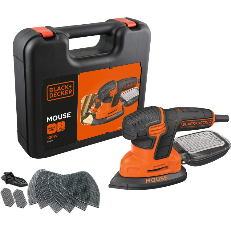 BLACK+DECKER 120 watt Mouse Detailschuurmachine KA2500K-QS deltaschuurmachine Accessoires en koffer inbegrepen