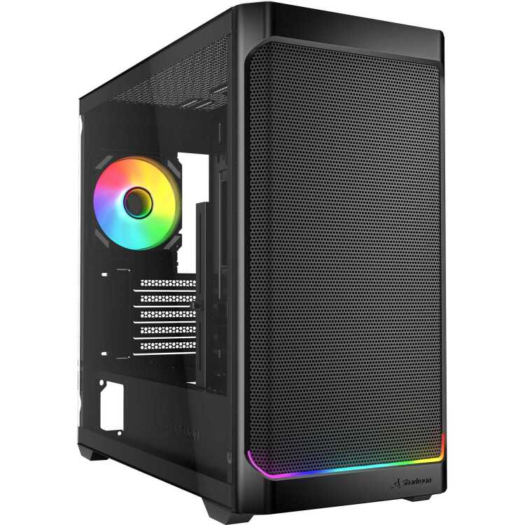 Sharkoon MK4W RGB Strip tower behuizing 2x USB-A | 1x USB-C | RGB | Tempered Glass