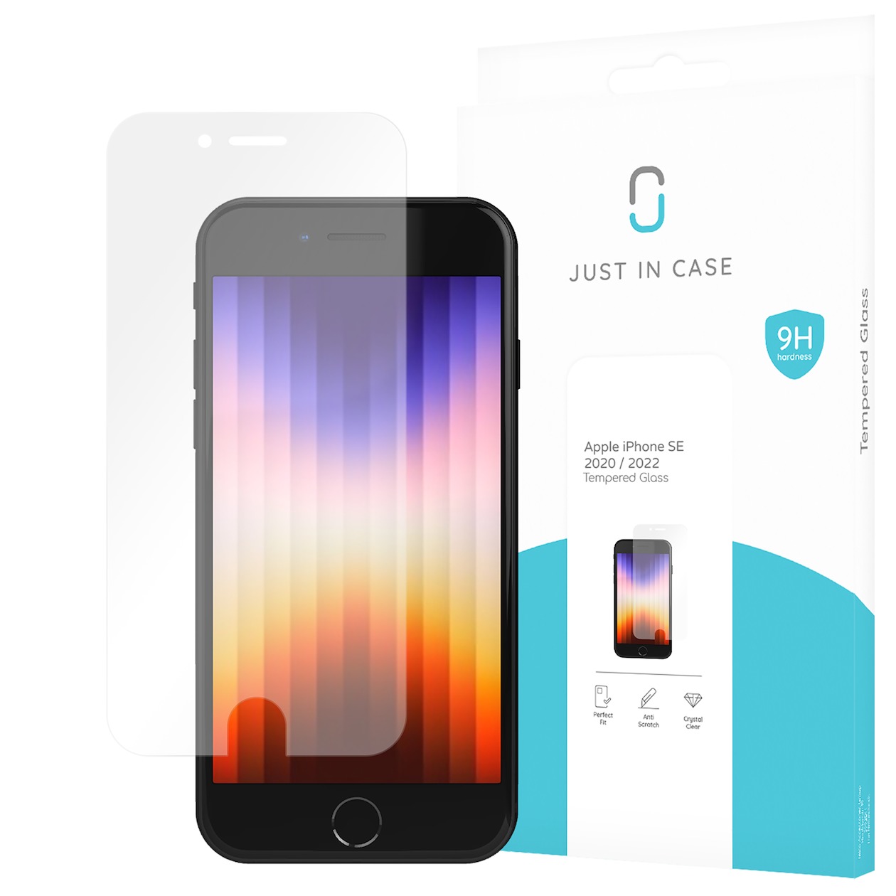 Just in Case Tempered Glass voor Apple iPhone SE 2022 Smartphone screenprotector