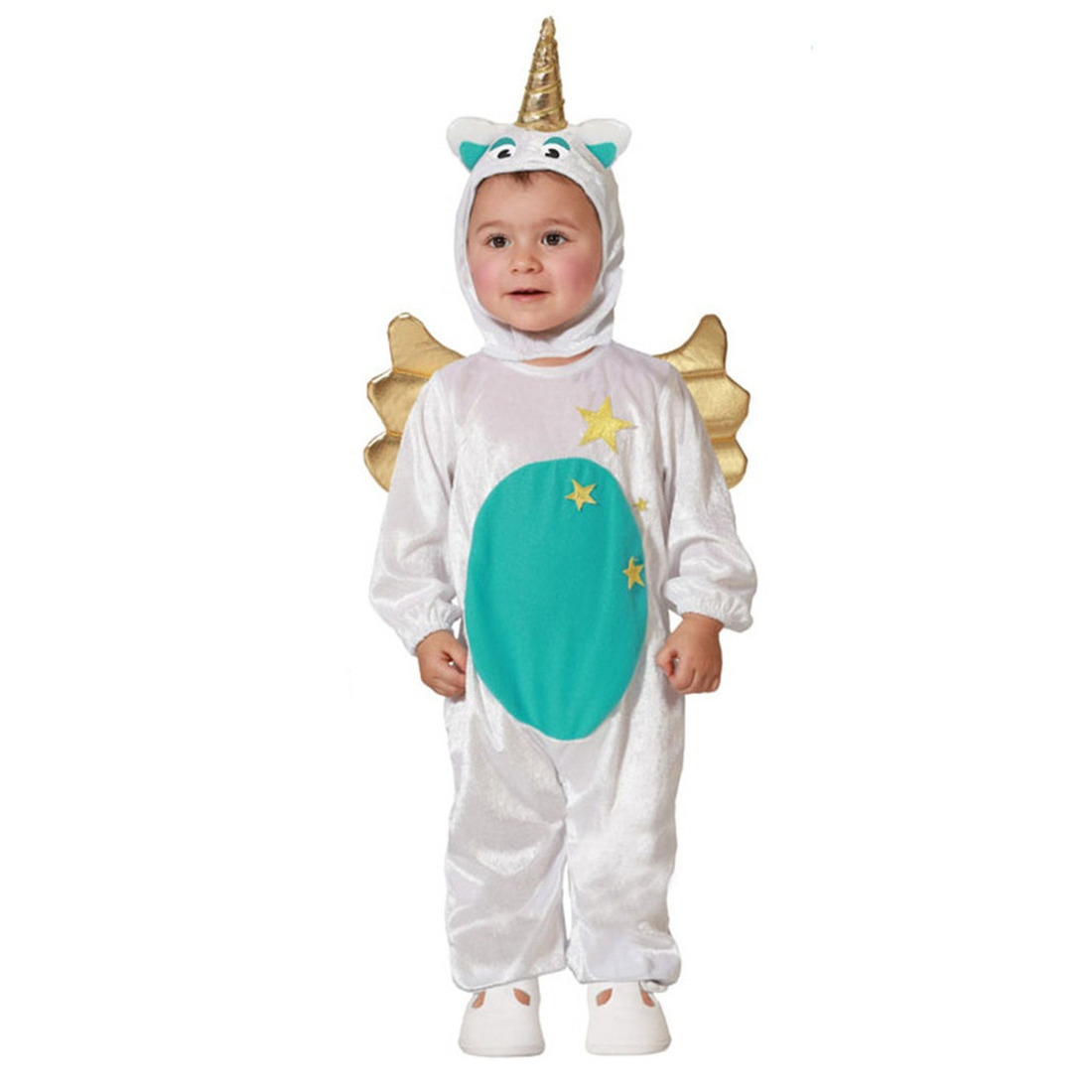 Verkleed set voor peuters - eenhoorn - wit - 2-delig - carnaval verkleedkleding 12-24 maanden (80-92) -