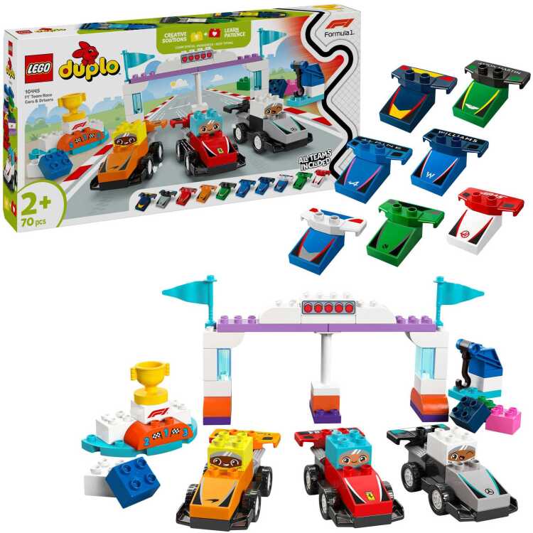 LEGO DUPLO - F1 team racewagens en coureurs constructiespeelgoed 10445