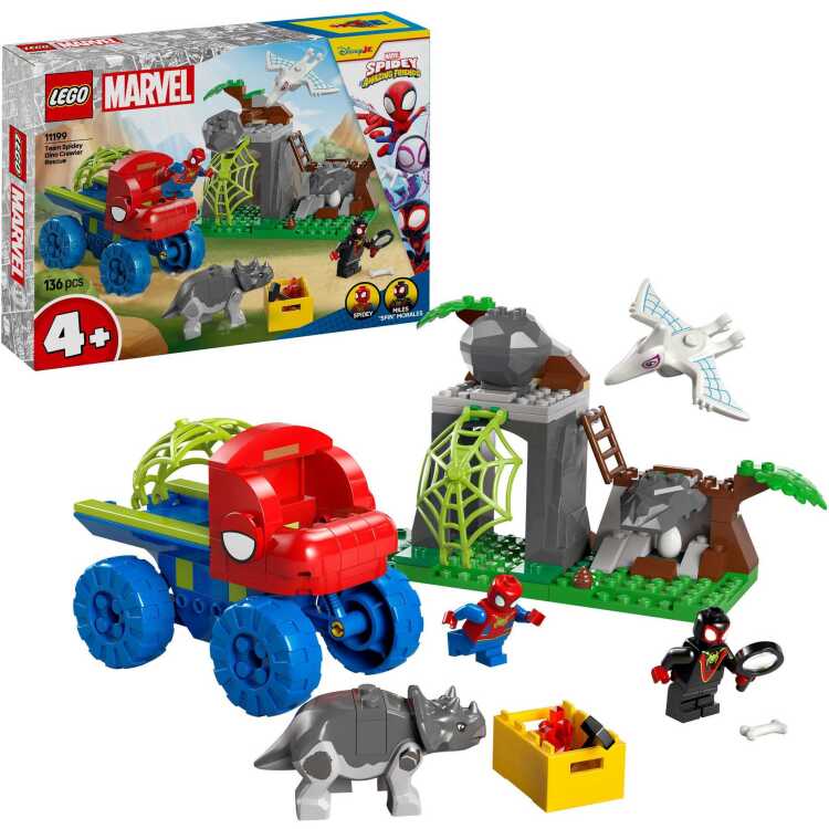 LEGO Marvel Spidey And His Amazing Friends - Team Spidey reddingsmissie met dinotruck constructiespeelgoed 11199 - Spidey en zijn geweldige vriendjes