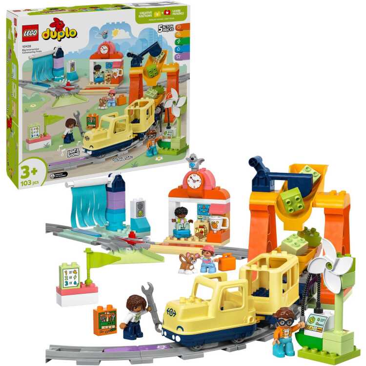 LEGO DUPLO Stad - Grote interactieve buurttrein constructiespeelgoed 10428