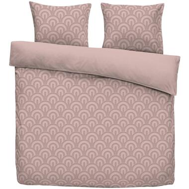 Dekbedovertrek Emma velvet - roze - 200x200/220 cm - Leen Bakker