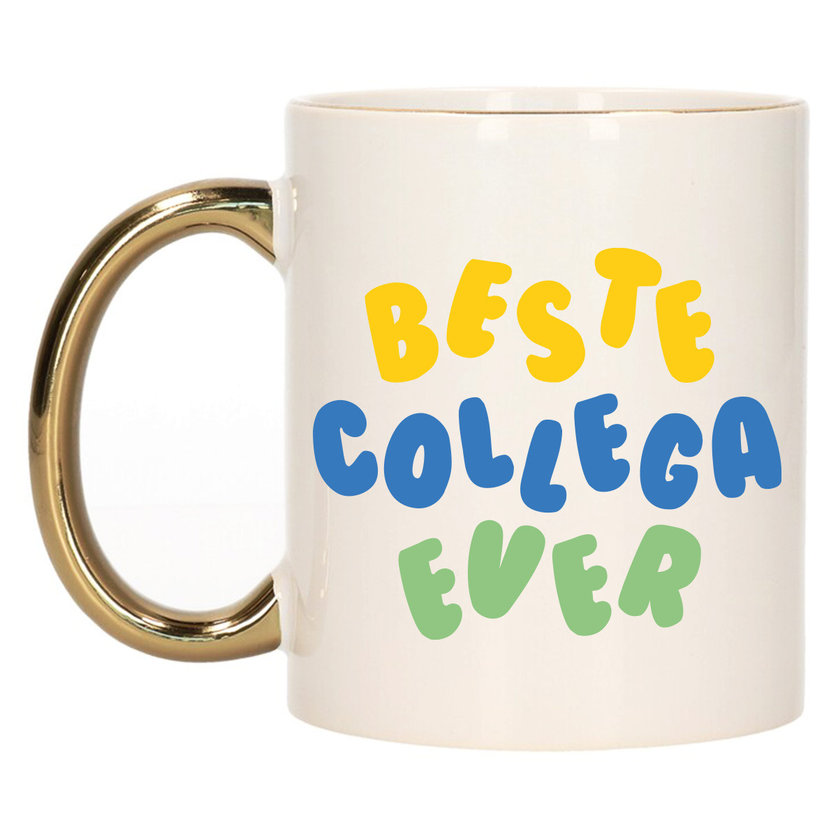 Cadeau mok voor collega - beste collega ever - goud - keramiek - 300 ml -