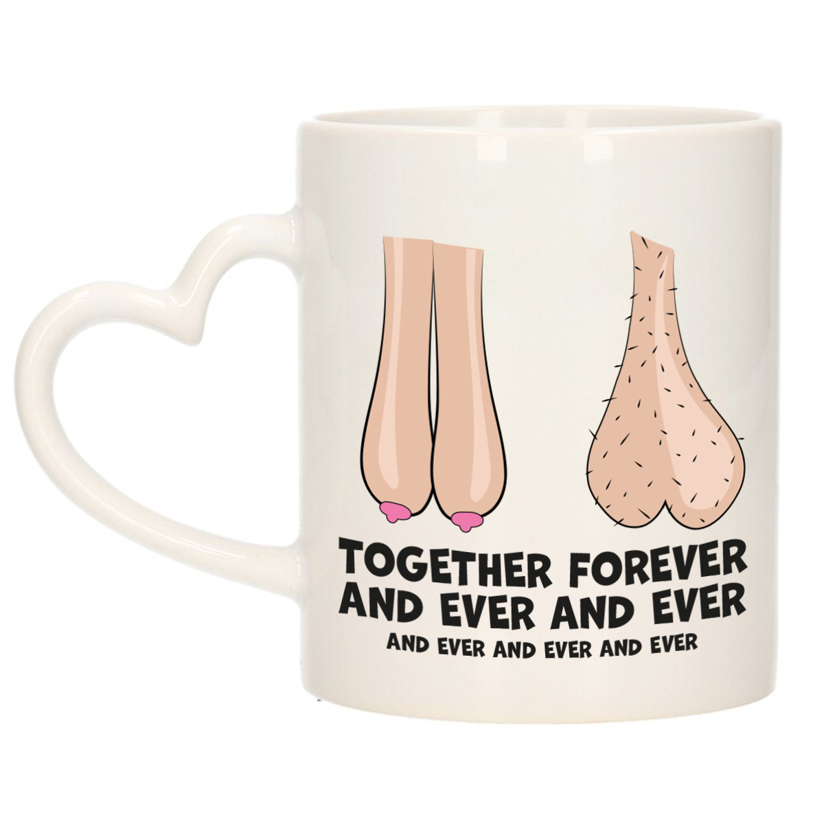 Cadeau mok voor trouw jubileum - together forever and ever - keramiek - 300 ml -