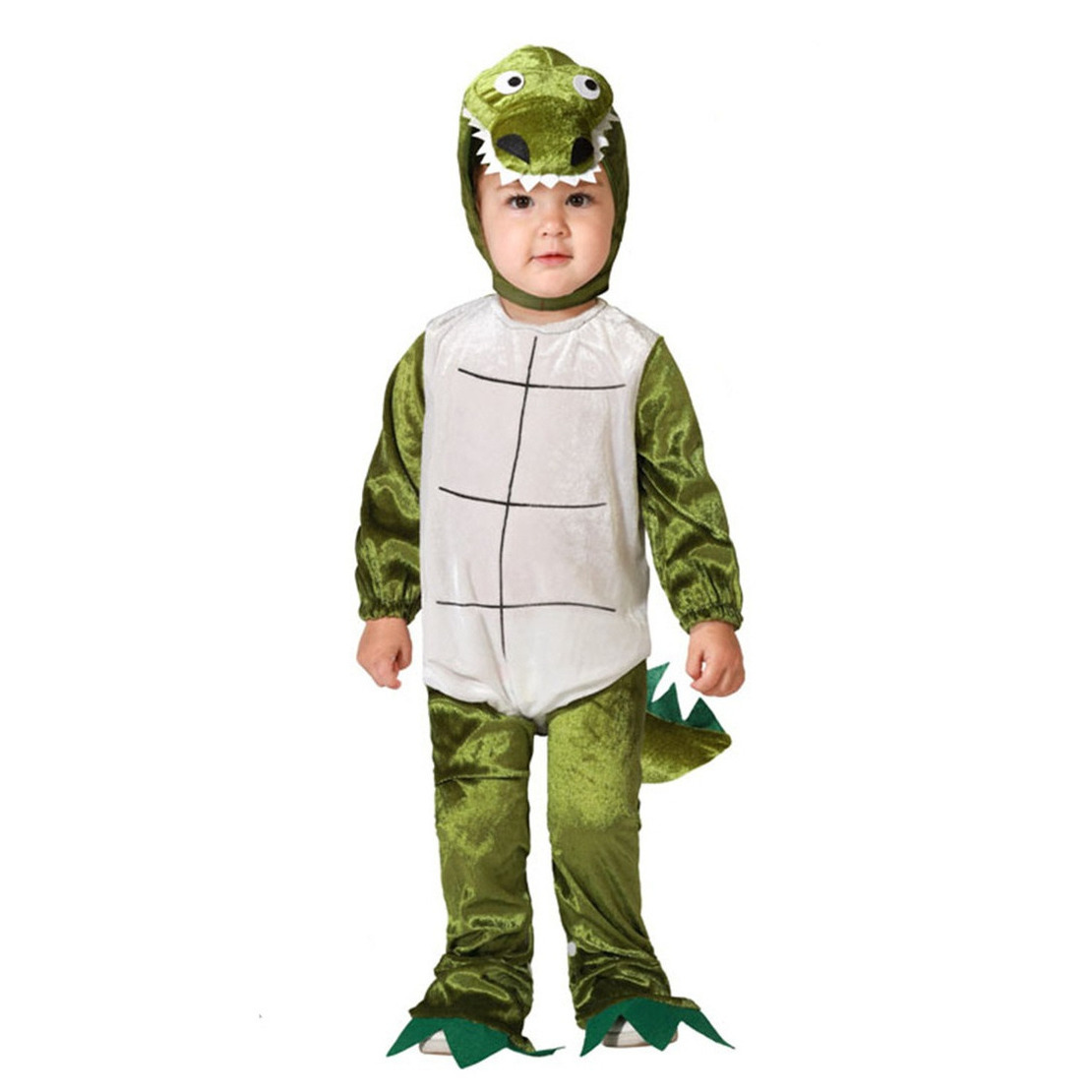 Verkleed set voor peuters - krokodil - donkergroen - 2-delig - carnaval verkleedkleding 12-24 maanden (80-92) -
