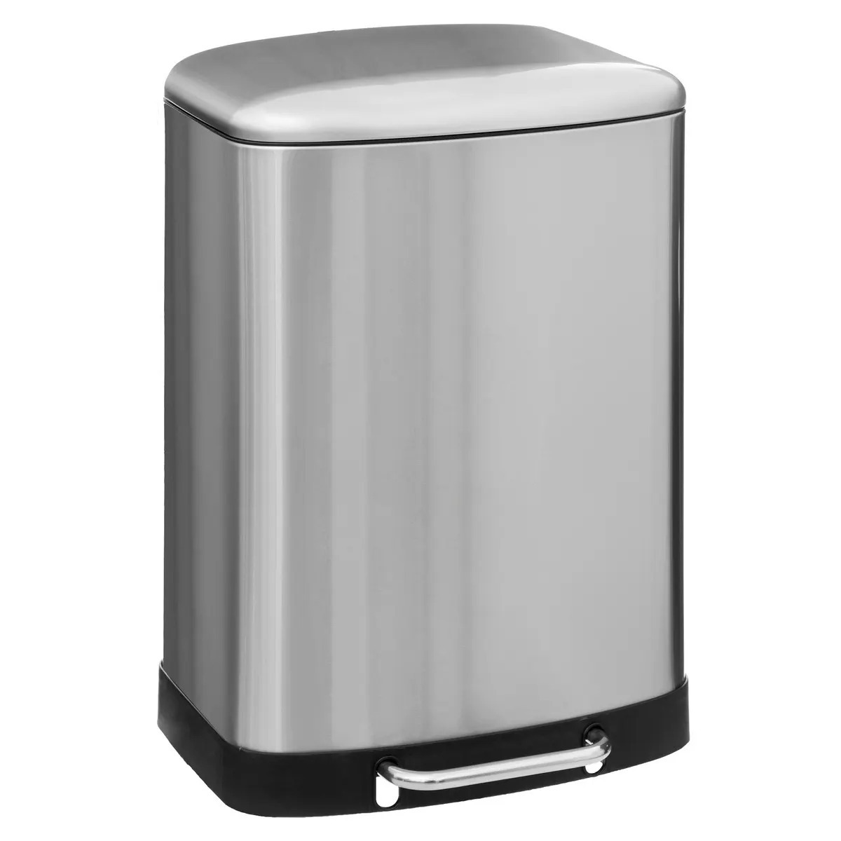 Prullenbak/pedaalemmer - zilver - metaal - 50 liter - 44 x 37 x 66 cm - keuken -
