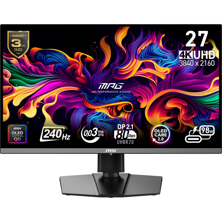 MSI 27 L MPG 272URX QD-OLED 240Hz ledmonitor