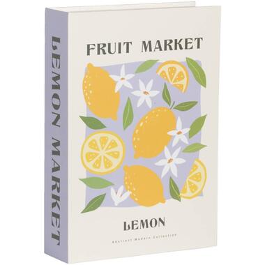 Opbergboek Fruitmarket - lila - 5x23x16 cm - Leen Bakker