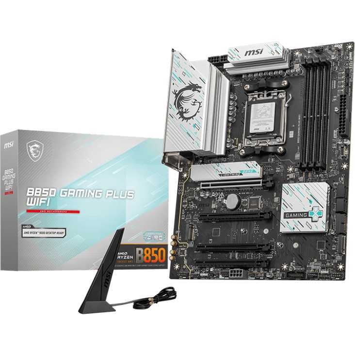 MSI B850 GAMING PLUS WIFI moederbord RAID, 5Gb-LAN, Wi-Fi 7, BT, Sound, ATX