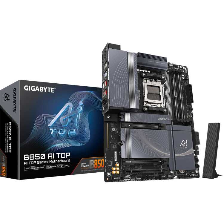 GIGABYTE B850 AI TOP moederbord RAID, 2,5Gb-LAN, WLAN, BT, Sound, ATX