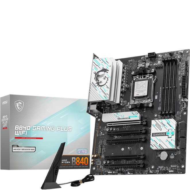 MSI B840 GAMING PLUS WIFI moederbord RAID, 2.5 Gb-LAN, Sound, Wi-Fi 7, BT, ATX