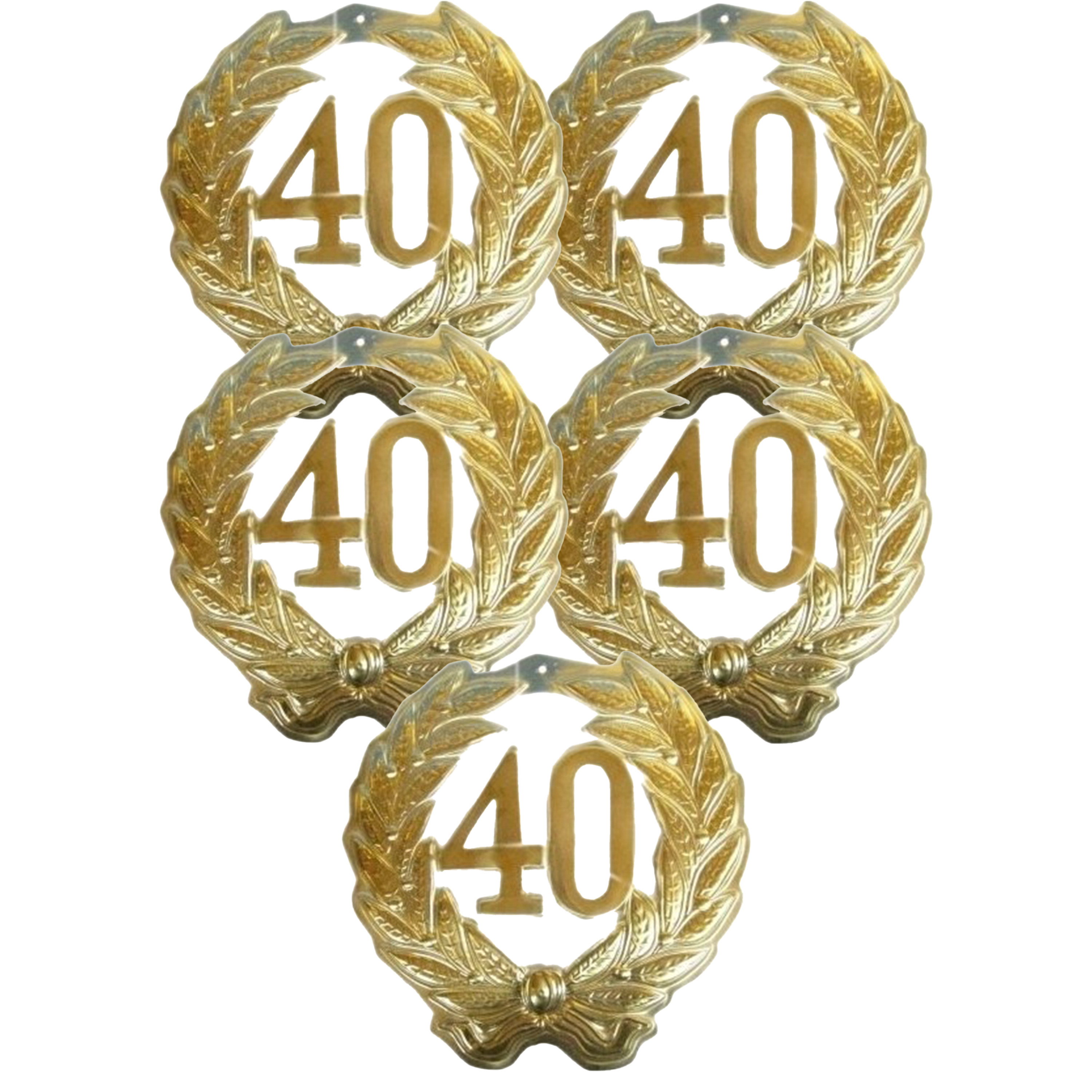 Jubileumkrans 40 jaar thema feestartikelen versiering - 5x - jubileum/getrouwd -