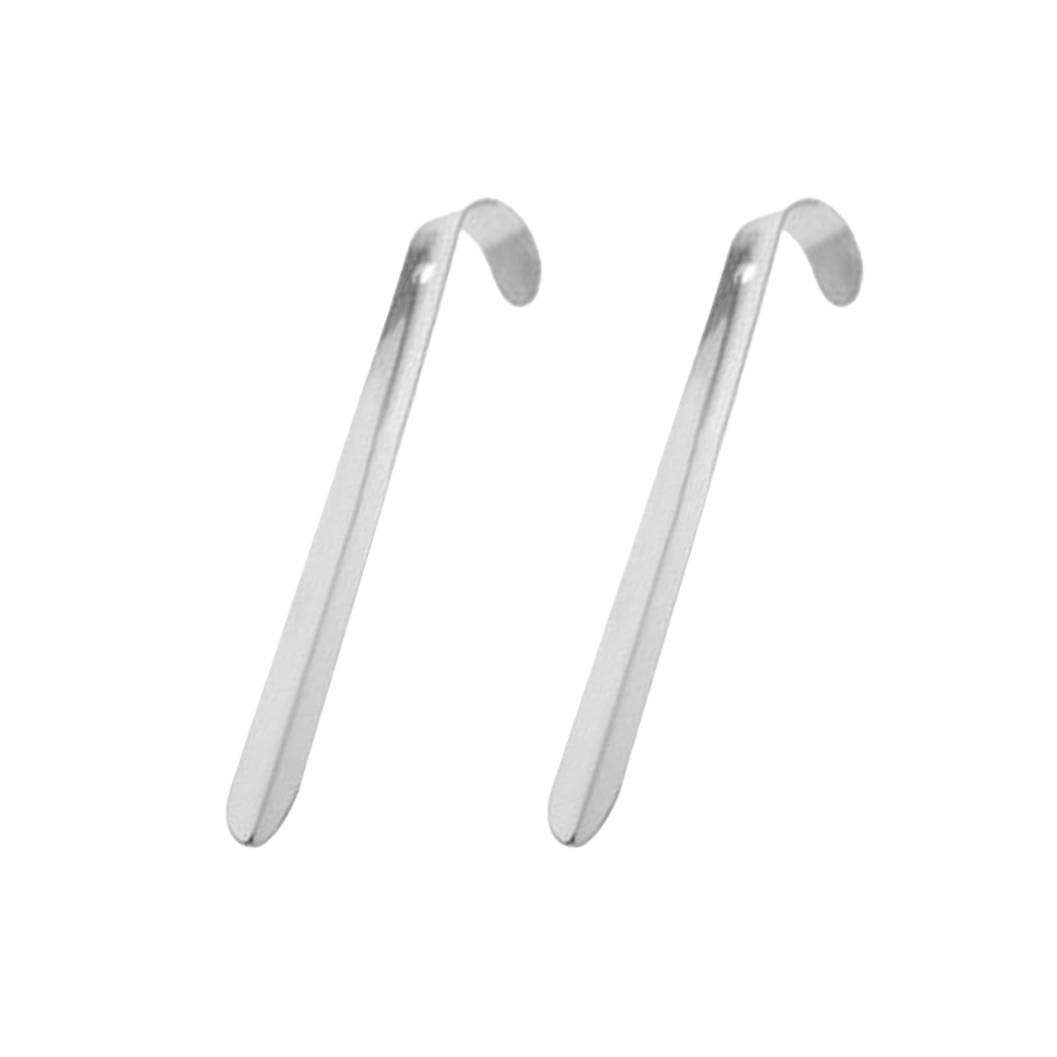 Schoenlepel - 2x - metaal - chroom - 18 cm - schoentrekker -