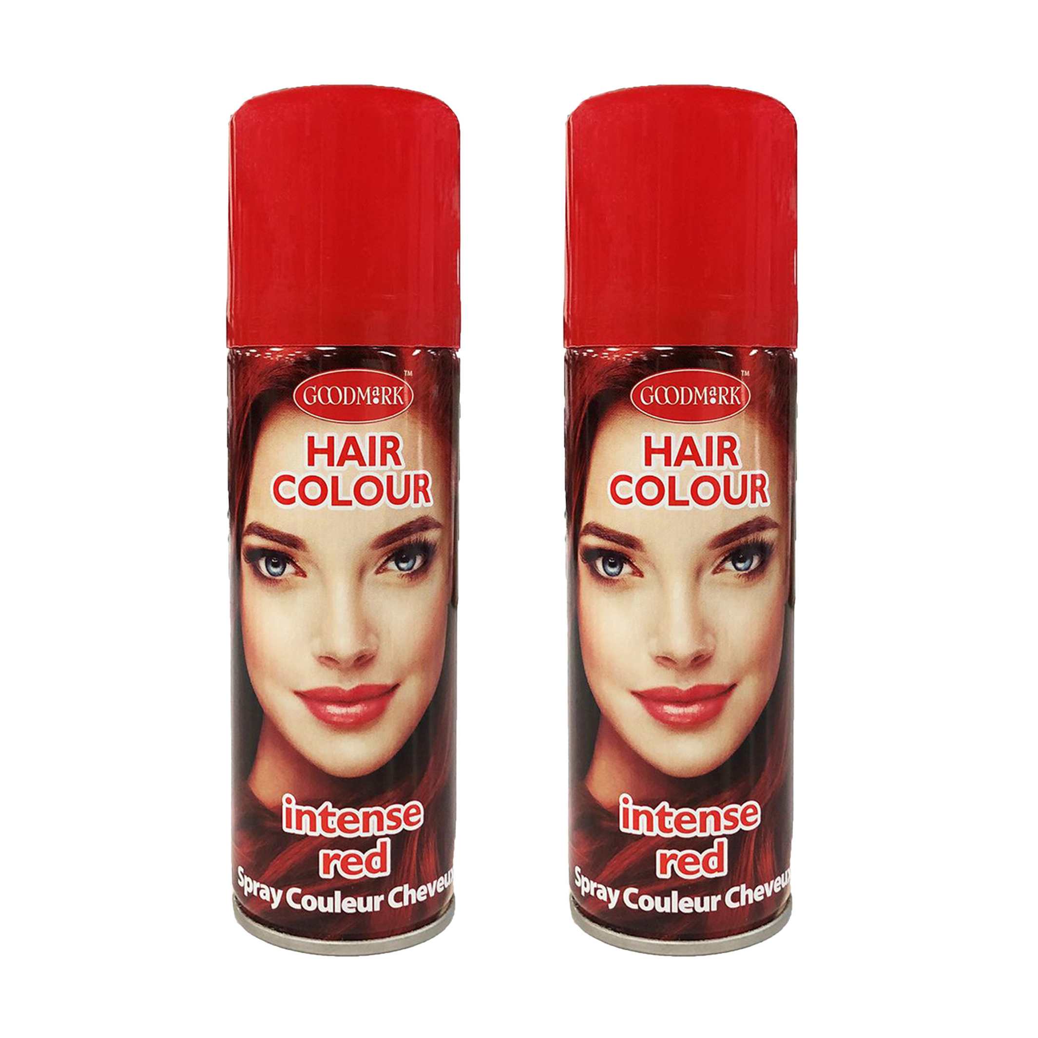 Haarspray of haarverf - 2x - kleur rood - verkleed accessoires - 125 ml - volwassenen en kinderen -