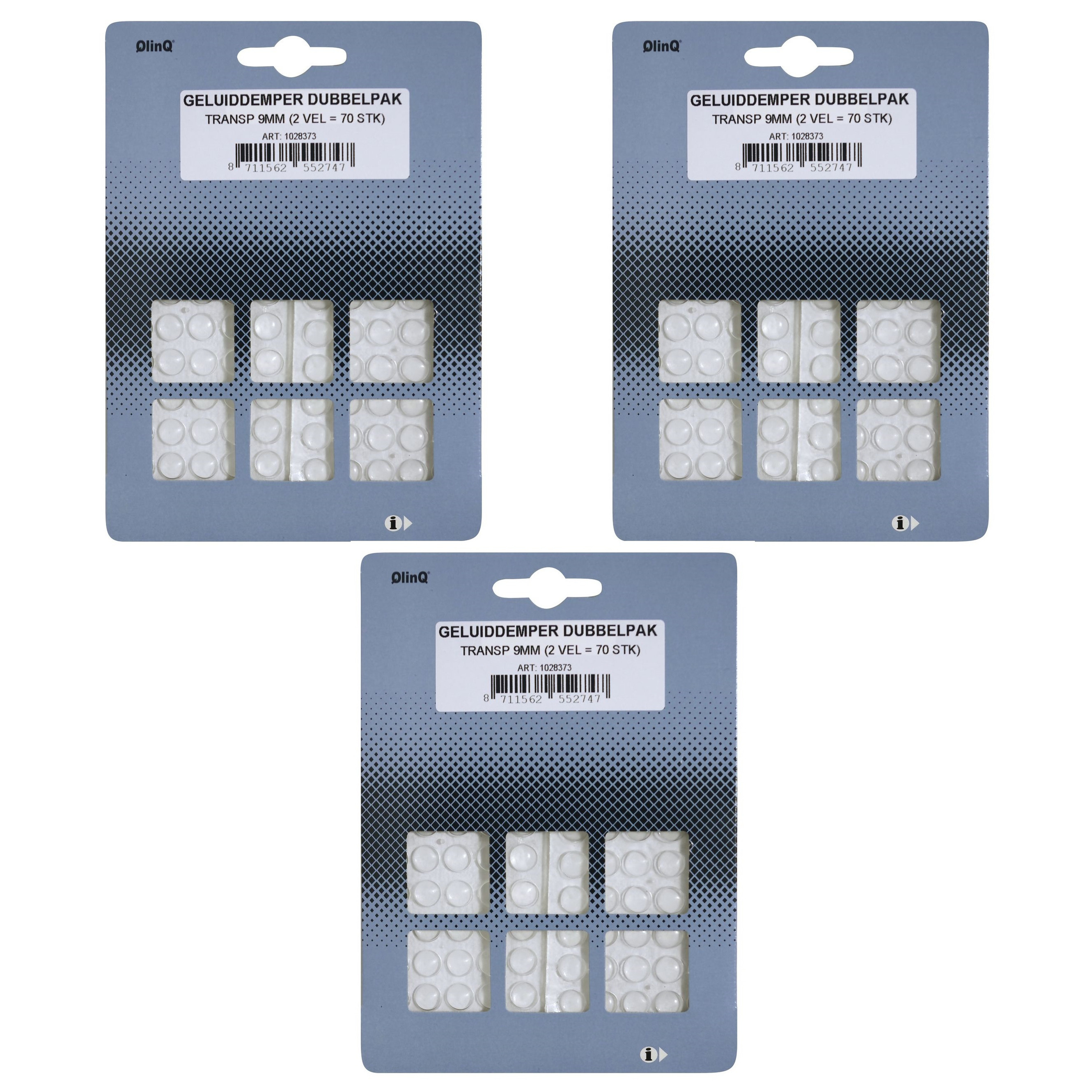 Geluidsdempers - 210x - zelfklevend - transparant - 8 mm - stootdopjes -