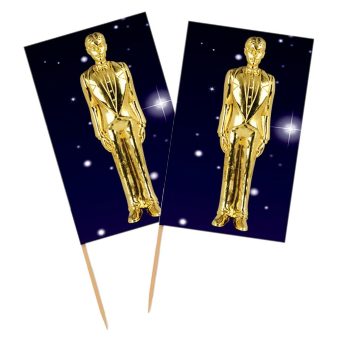 Hollywood award cocktailprikkers - 100x stuks - Film gala thema feest prikkers -
