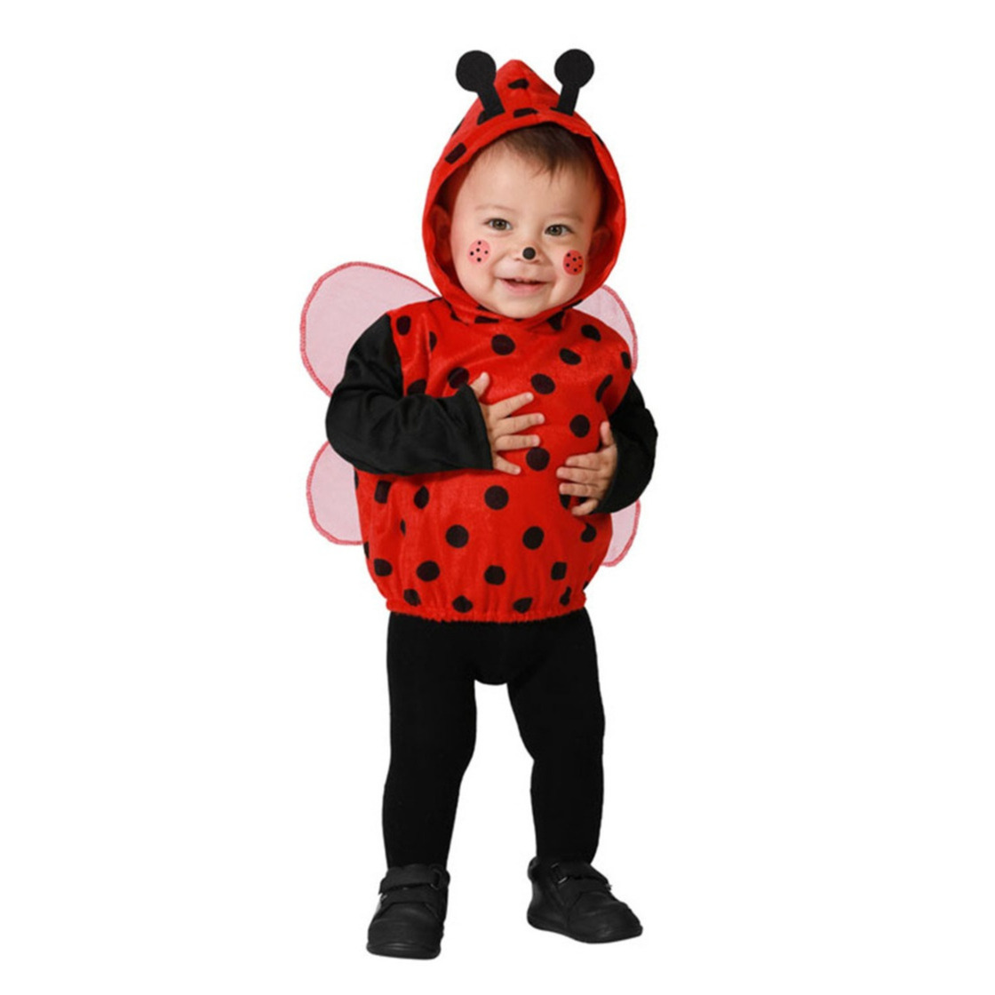 Verkleed set voor peuters - lieveheersbeestje - rood - 2-delig - carnaval verkleedkleding 12-24 maanden (80-92) -