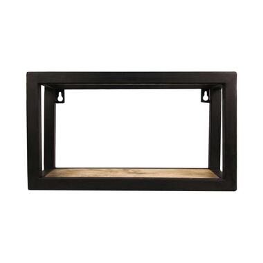 HSM Collection wandbox Levels - naturel/zwart - 35x14x20 cm - Leen Bakker