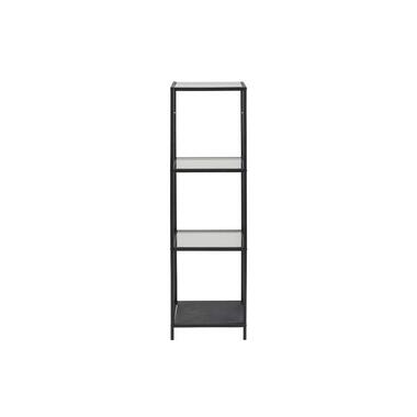 Vitrinekast Jelling - glas/zwart - 119,5x35x37 cm - Leen Bakker