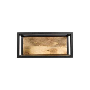 HSM Collection wandbox Levels - naturel/zwart - 55x18x25 cm - Leen Bakker