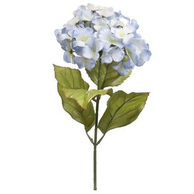Kunstbloem Hortensia - blauw - 65 cm - Leen Bakker