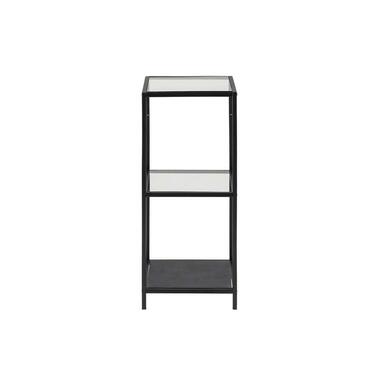 Vitrinekast Jelling - glas/zwart - 82,5x35x37 cm - Leen Bakker