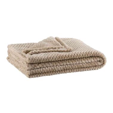 Plaid Ilona - taupe/bruin - 130x170 cm - Leen Bakker