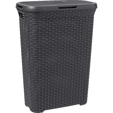 Curver Style wasmand 40L - antraciet - 45x26,5x61,5 cm - Leen Bakker